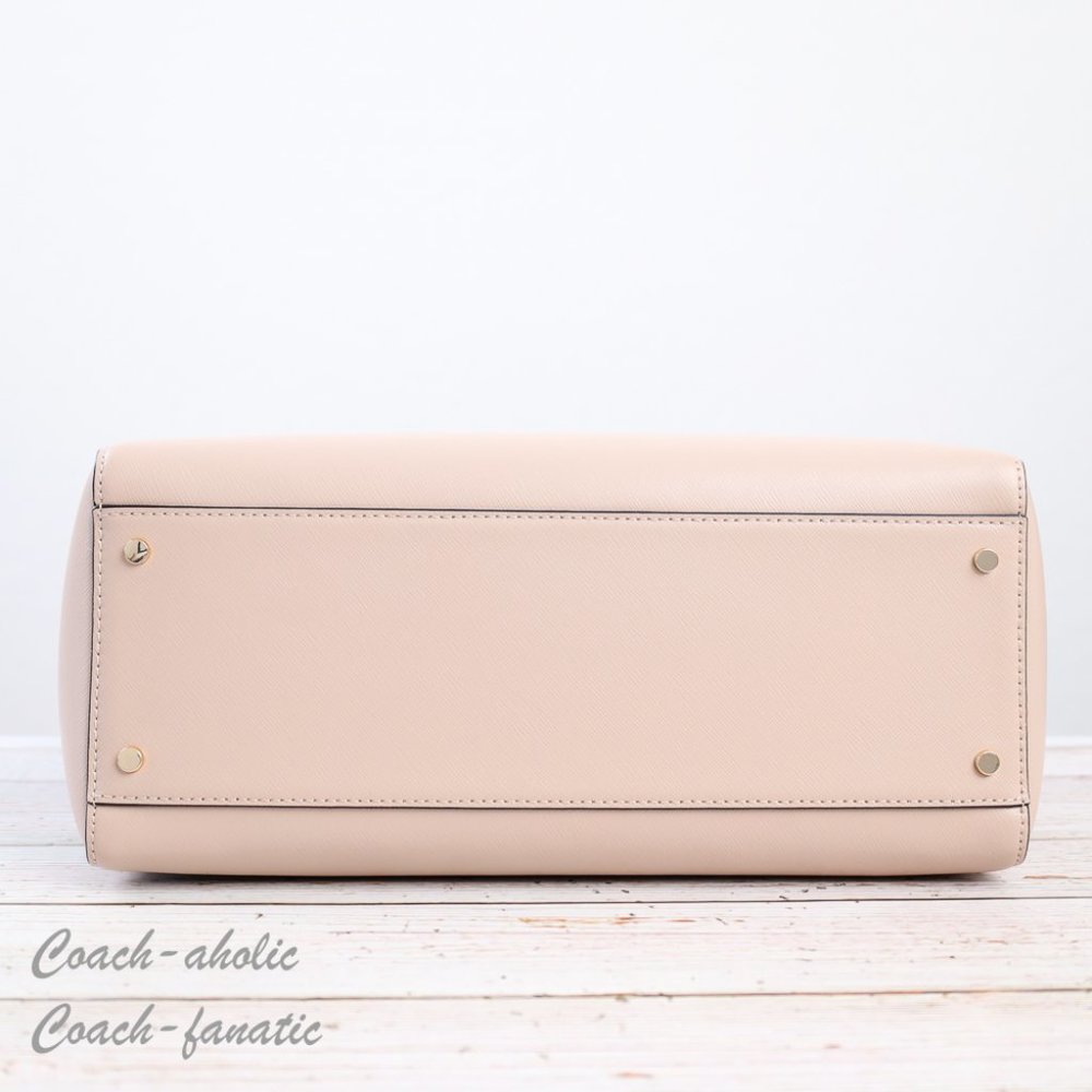 NWT Kate Spade Staci Laptop Tote Triple compartment Leather in Warm Beige - Picture 9 of 13